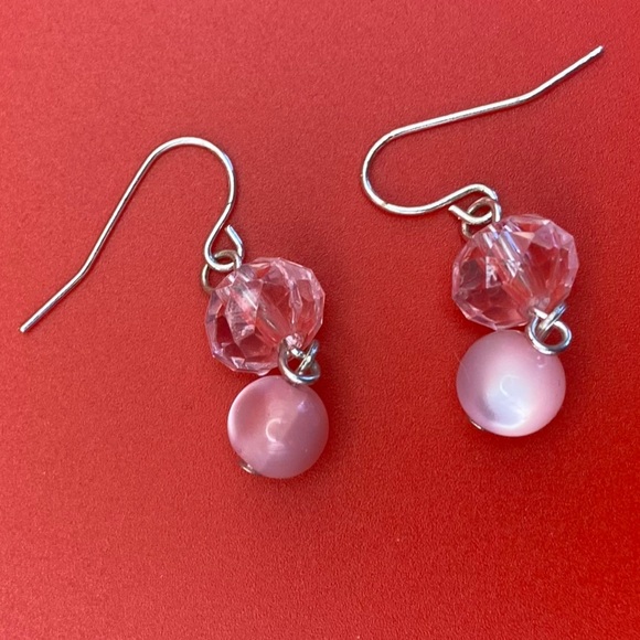Cute Pink Dangle Earrings - Picture 2 of 2